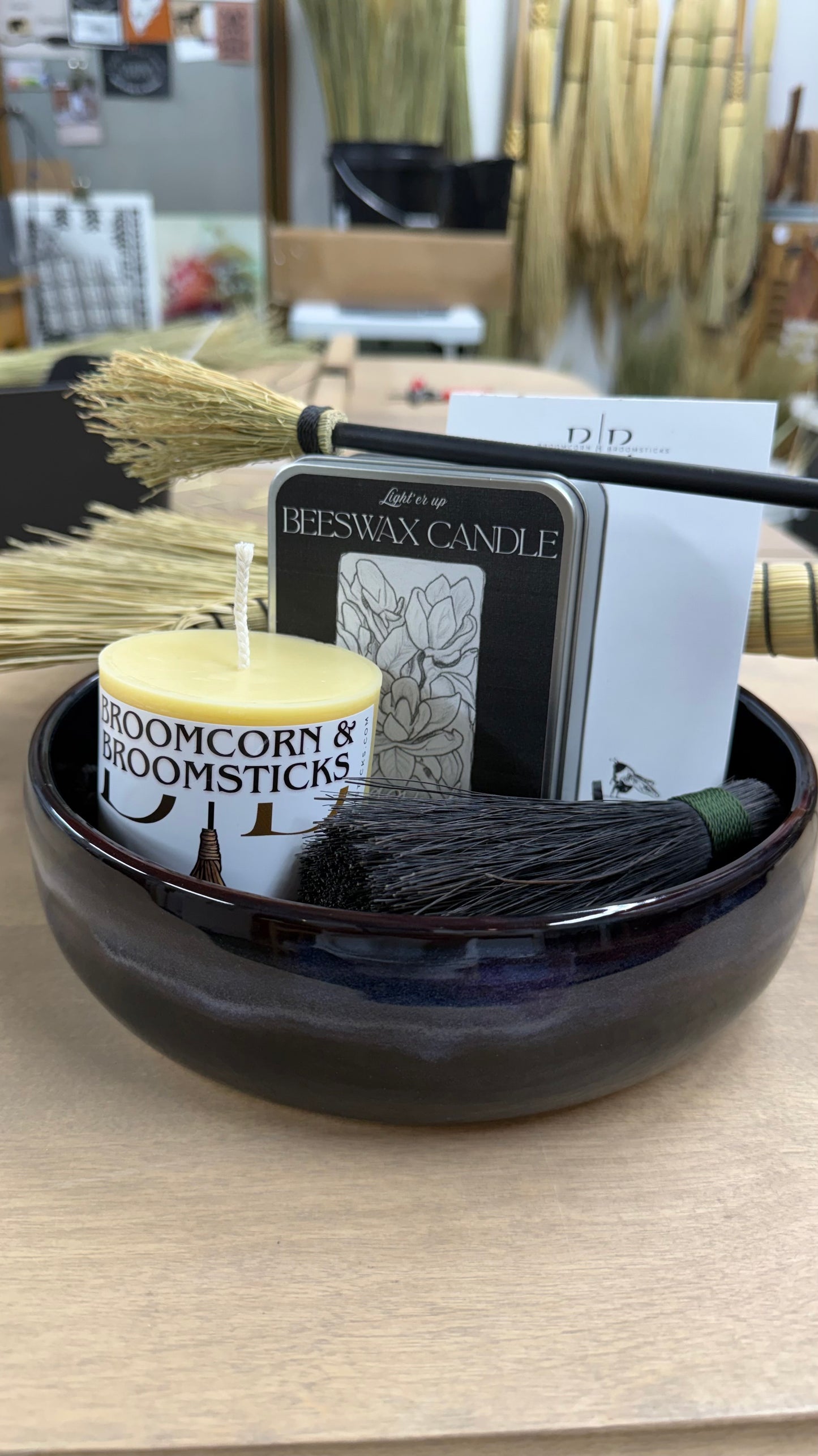 Broom & Candle Gift Set