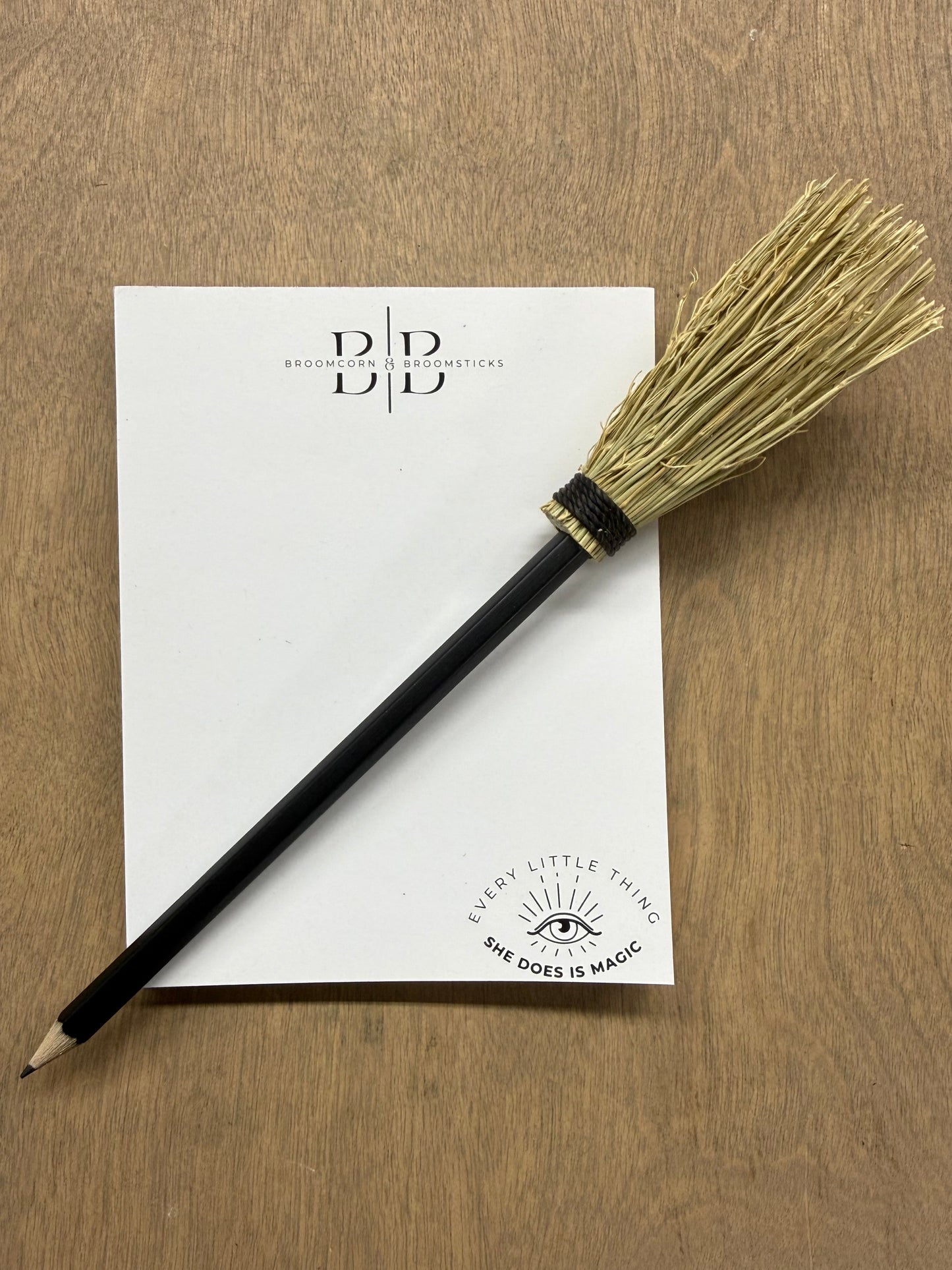Mini Broom Pencil Notepad Set