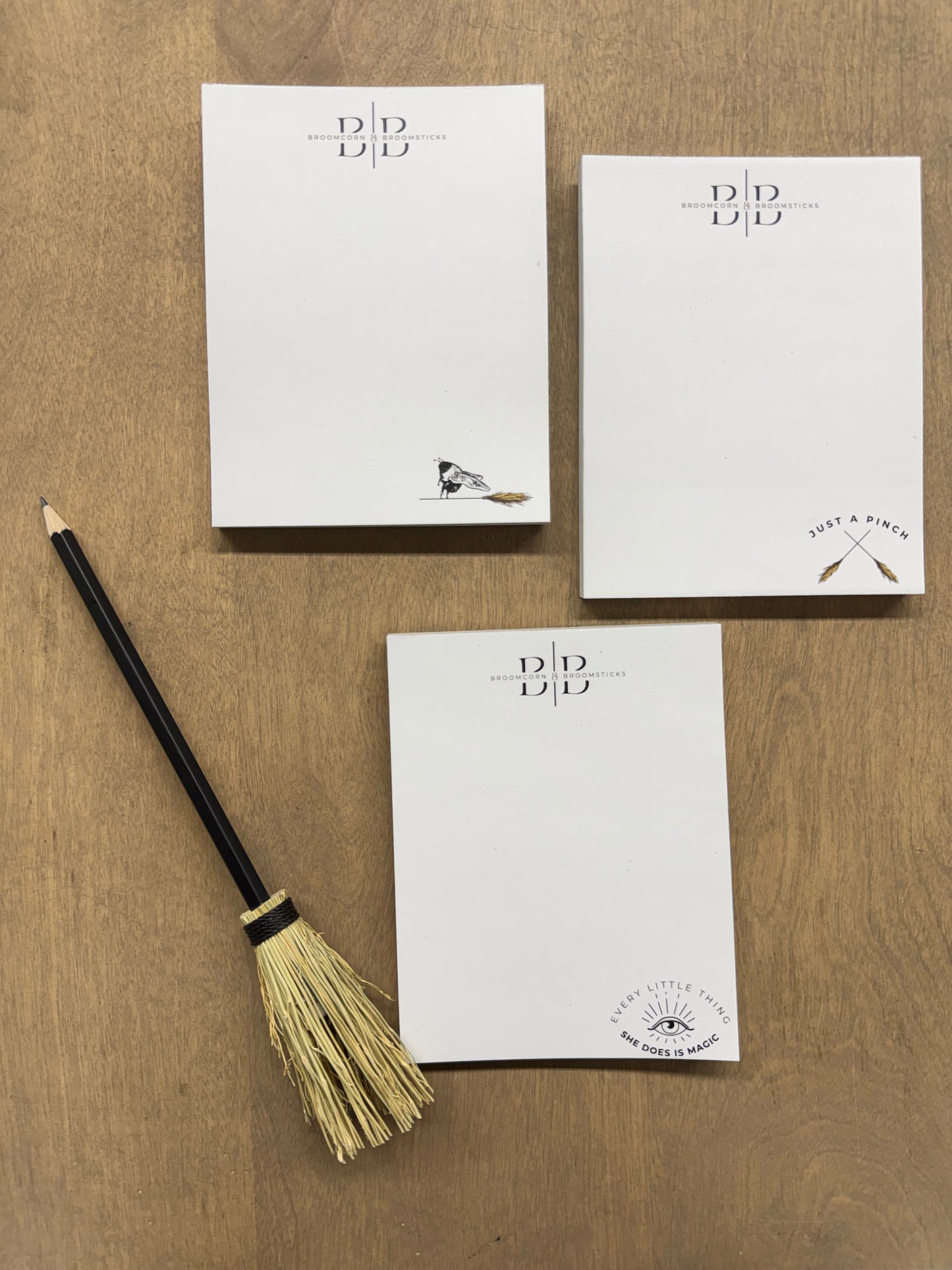 Mini Broom Pencil Notepad Set