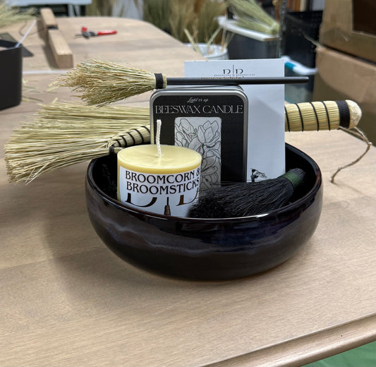 Broom & Candle Gift Set